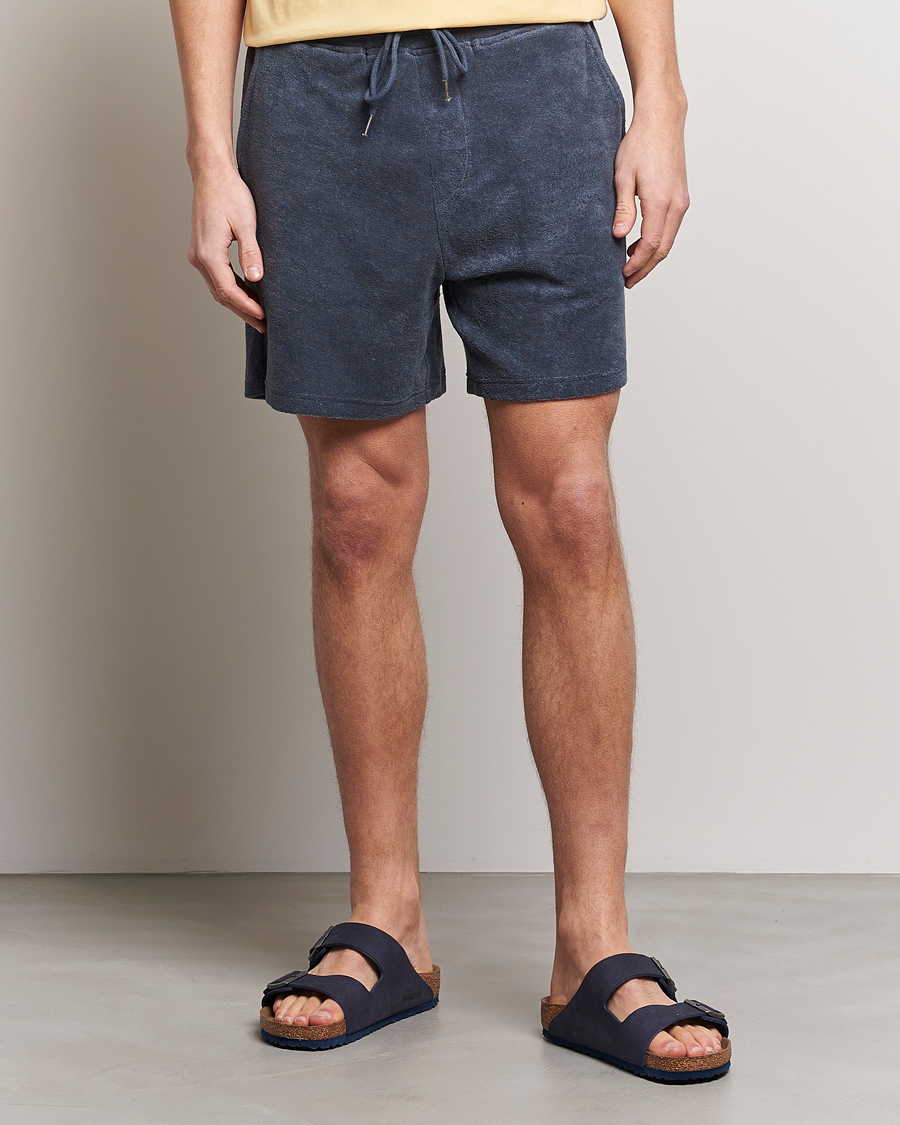 Herr | Drawstringshorts | Bread & Boxers | Terry Drawstring Shorts Smoky Blue