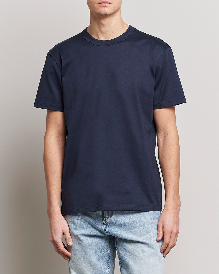 Herr | Kortärmade t-shirts | Bread & Boxers | Pima Cotton Crew Neck T-Shirt Navy Blue