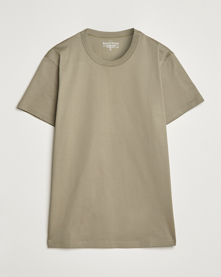 Herr | T-Shirts | Bread & Boxers | Heavy Pima Cotton Crew Neck T-Shirt Sage Green