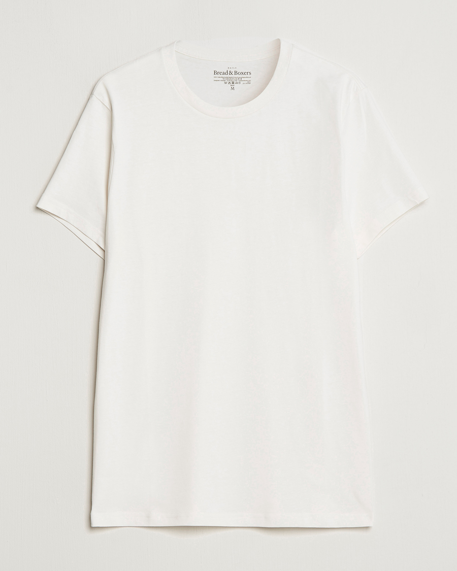 Herr | T-Shirts | Bread & Boxers | Heavy Cotton Crew Neck Tee Ivory
