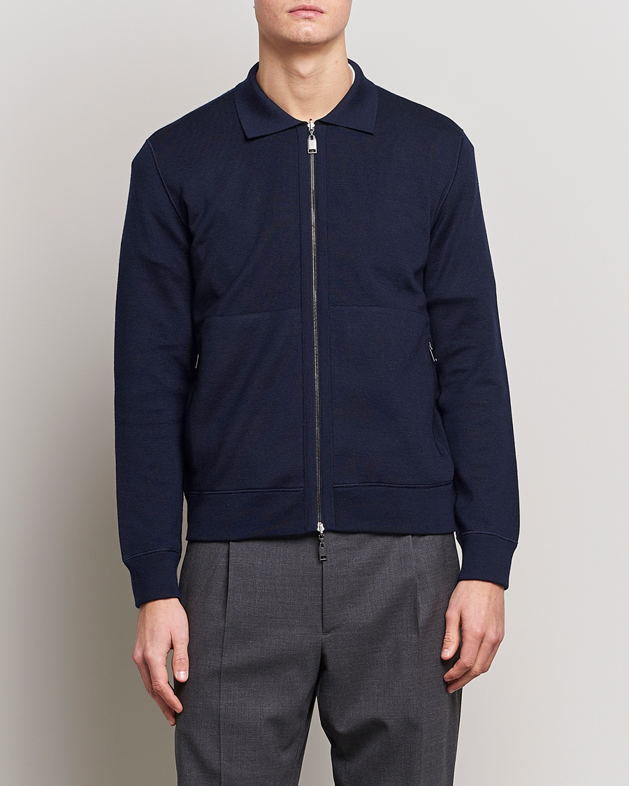Herr | Tröjor | Brioni | Cashmere/Silk Zip Cardigan Navy