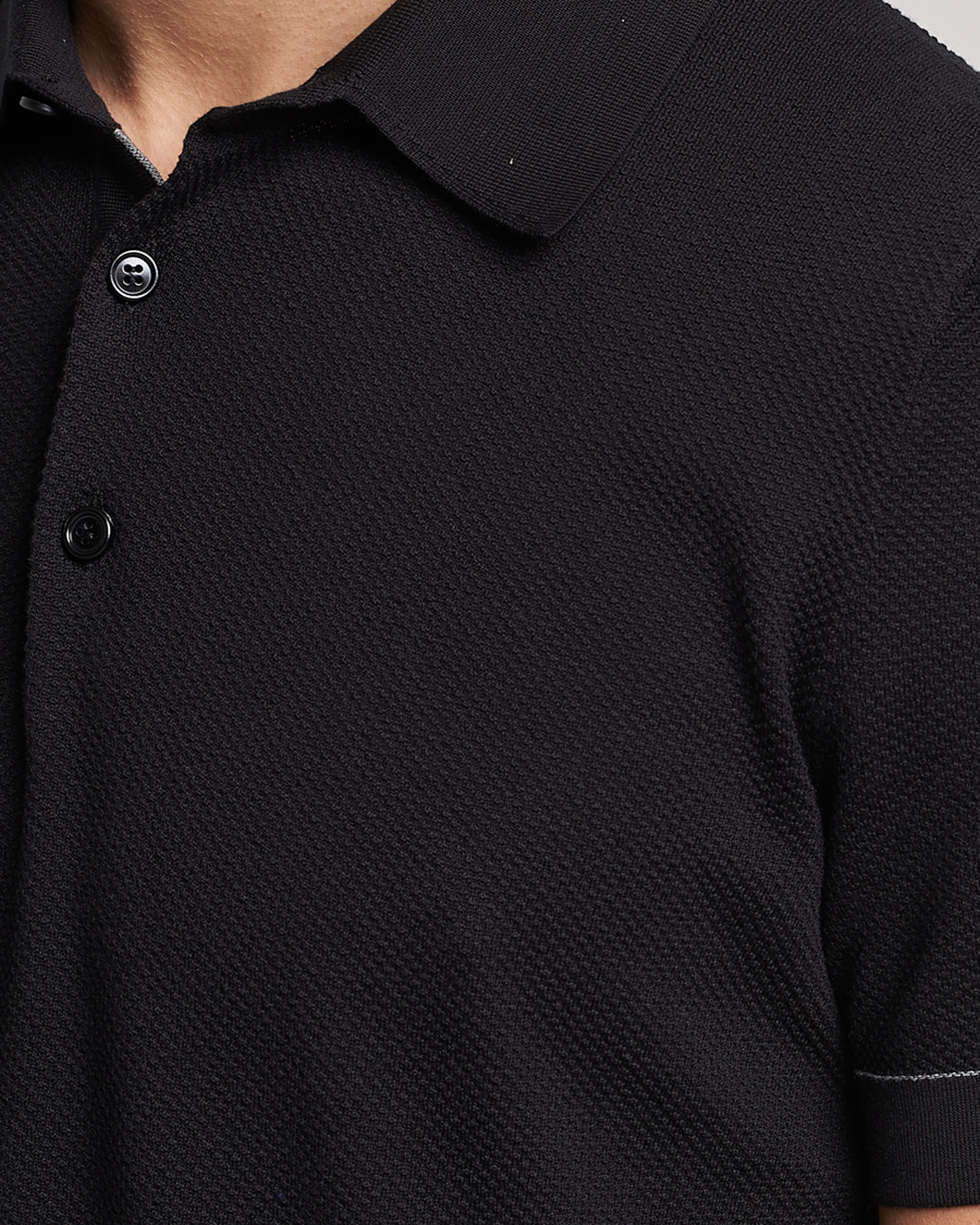 Herr | Tröjor | Brioni | Sea Island Knit Polo Black