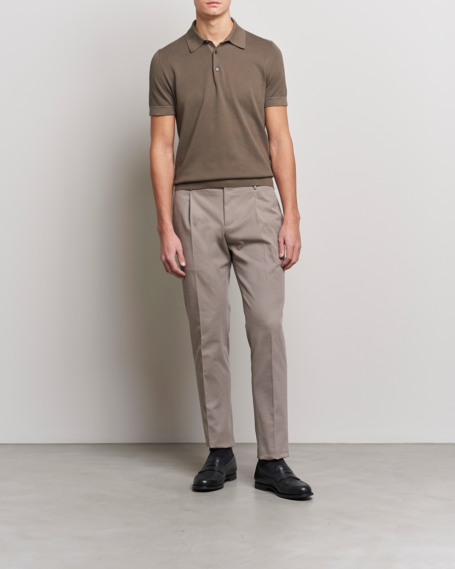 Herr | Tröjor | Brioni | Sea Island Knit Polo Olive