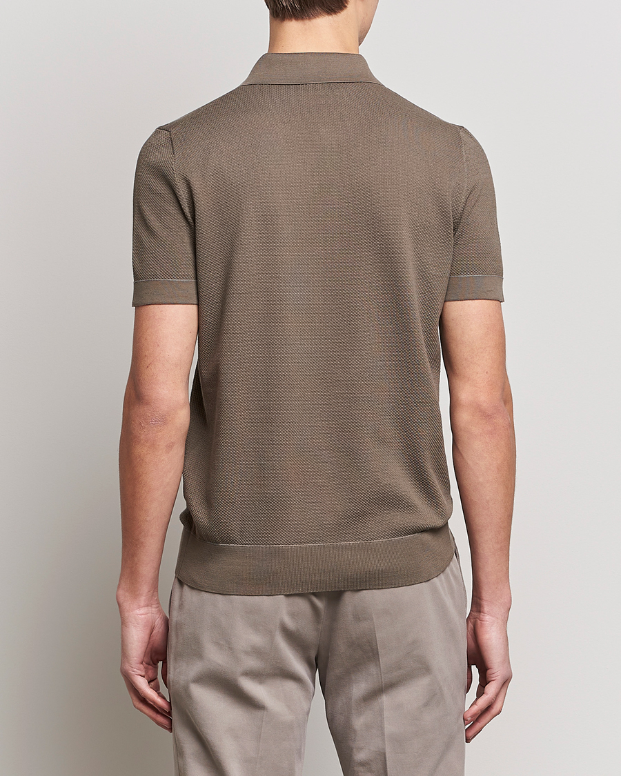 Herr | Tröjor | Brioni | Sea Island Knit Polo Olive