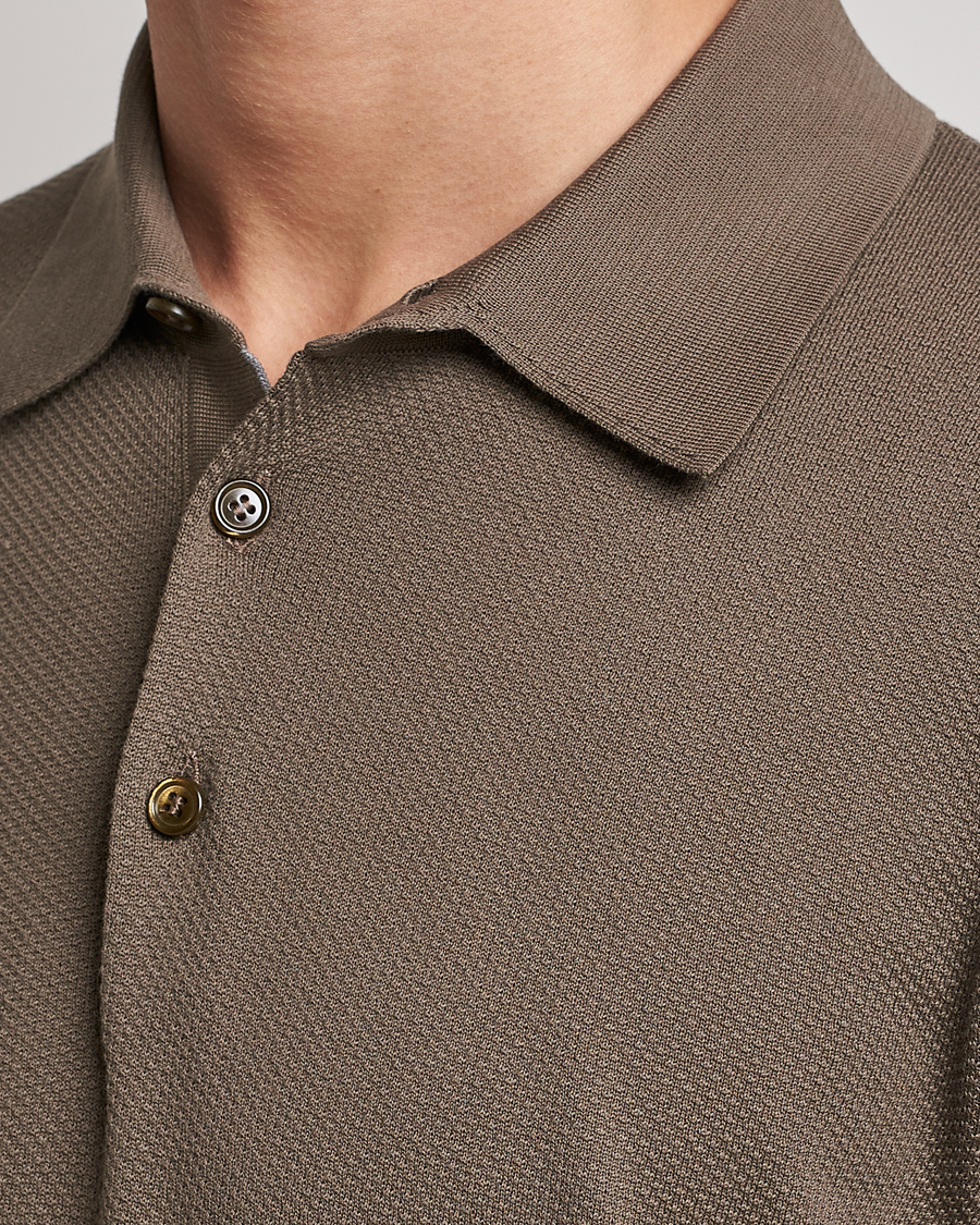 Herr | Tröjor | Brioni | Sea Island Knit Polo Olive