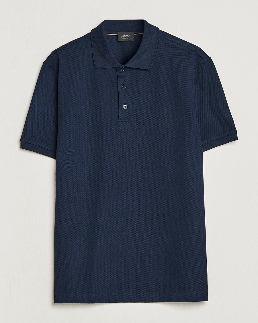 Herr | Pikéer | Brioni | Mercerized Cotton Piquet Navy