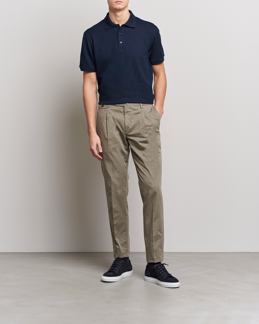 Herr | Pikéer | Brioni | Mercerized Cotton Piquet Navy