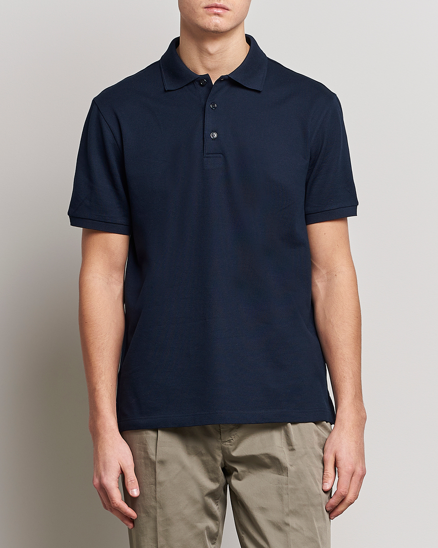 Herr | Pikéer | Brioni | Mercerized Cotton Piquet Navy