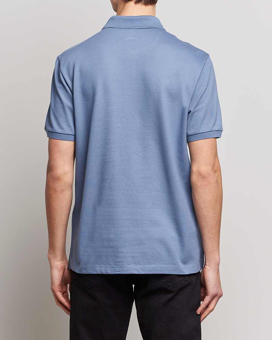 Herr | Pikéer | Brioni | Mercerized Cotton Piquet Light Blue