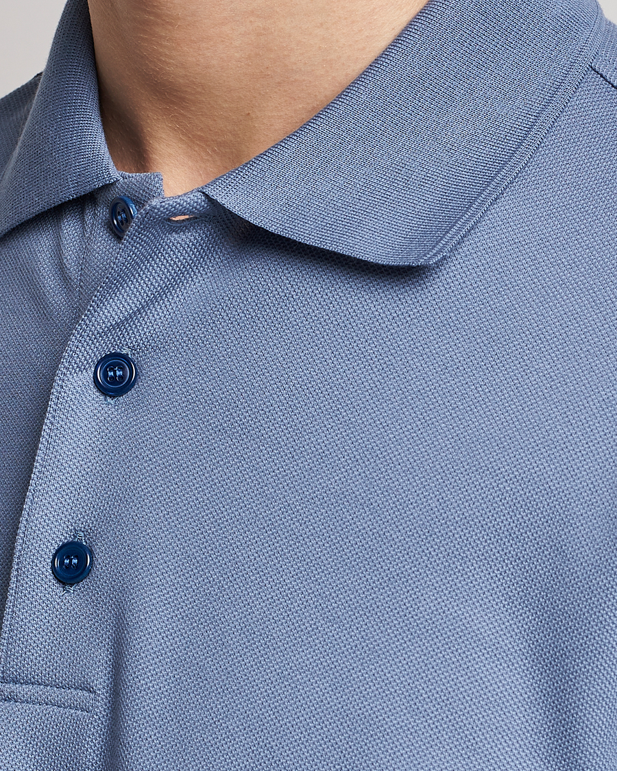 Herr | Pikéer | Brioni | Mercerized Cotton Piquet Light Blue