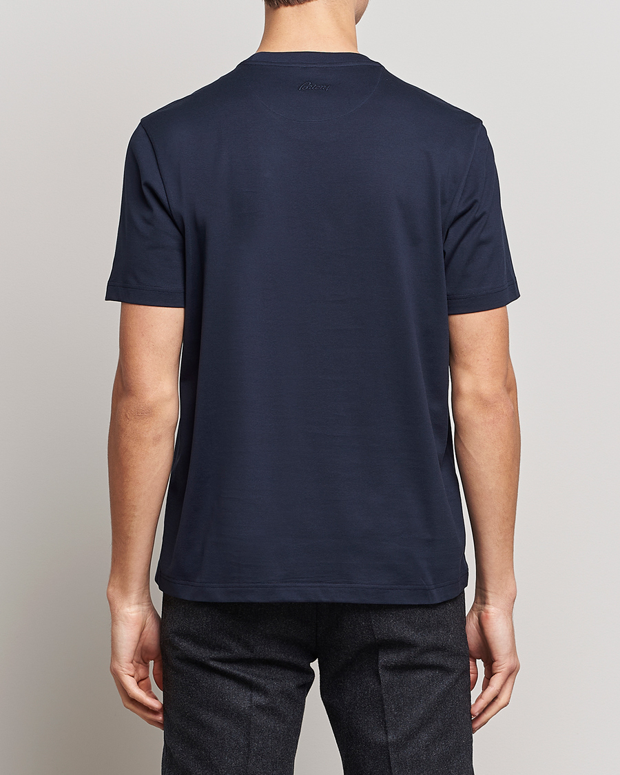 Herr | T-Shirts | Brioni | Short Sleeve Cotton T-Shirt Navy