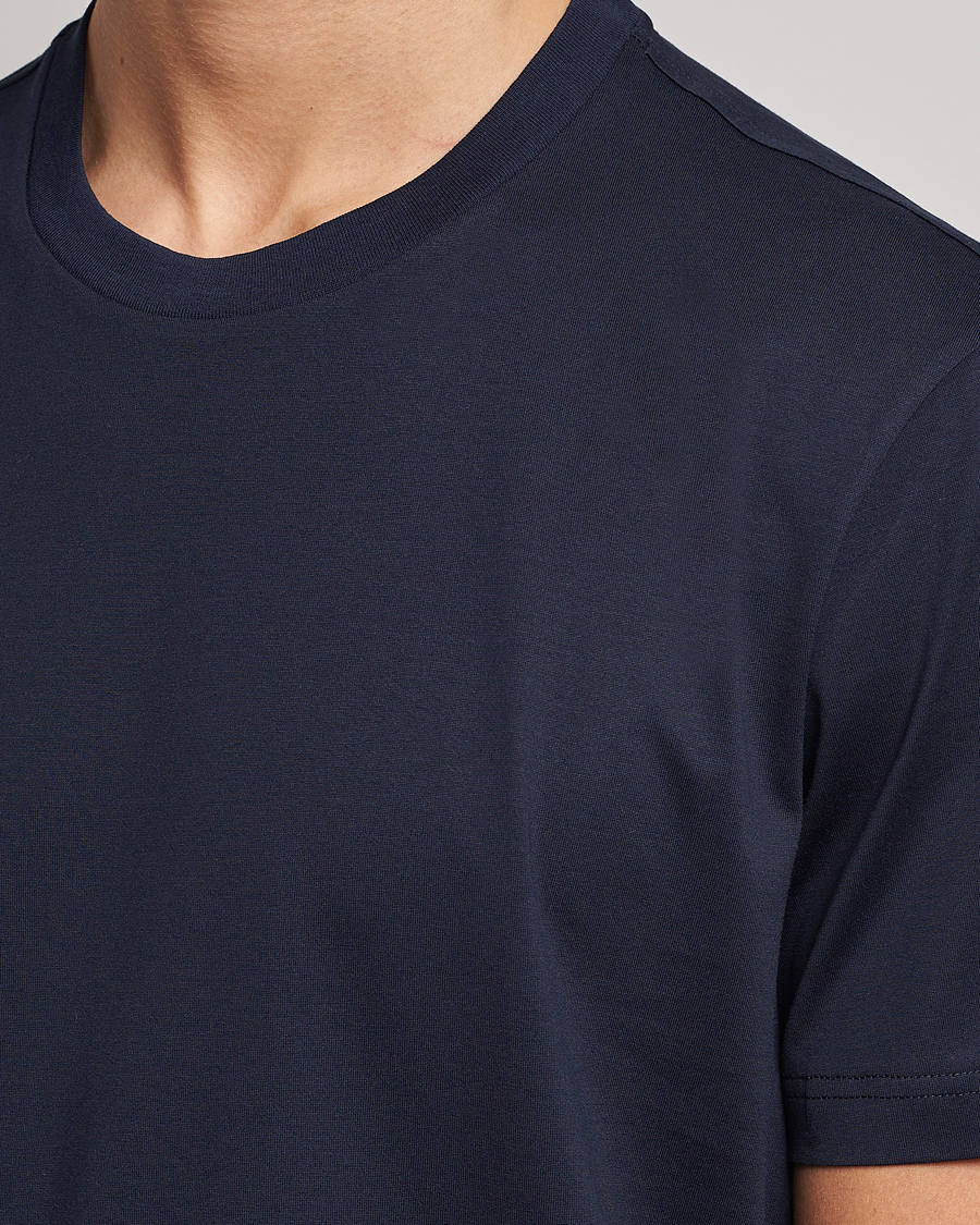 Herr | T-Shirts | Brioni | Short Sleeve Cotton T-Shirt Navy