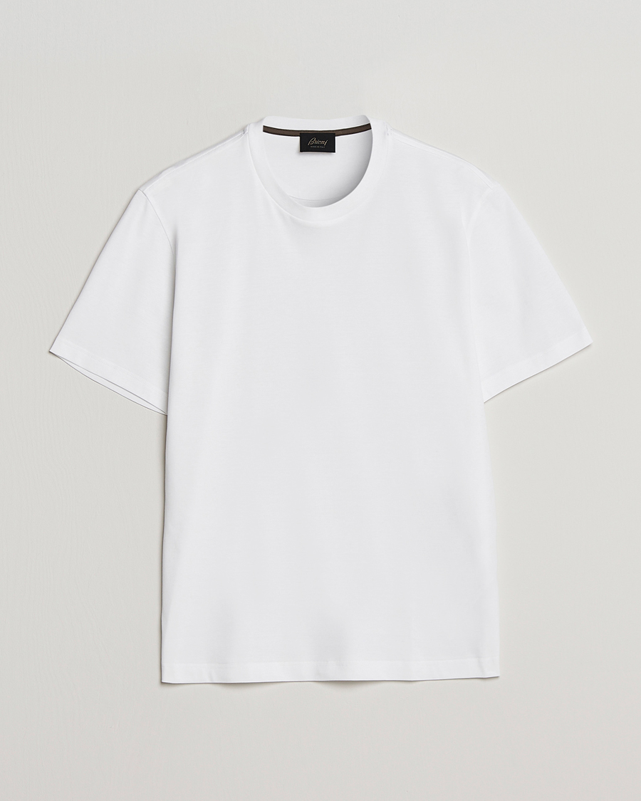 Herr | T-Shirts | Brioni | Short Sleeve Cotton T-Shirt White