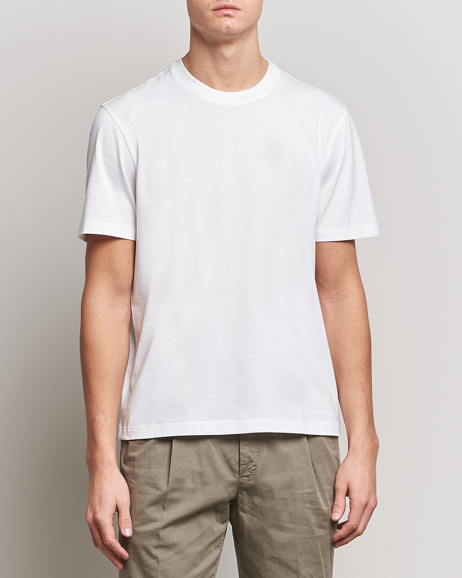Herr | T-Shirts | Brioni | Short Sleeve Cotton T-Shirt White