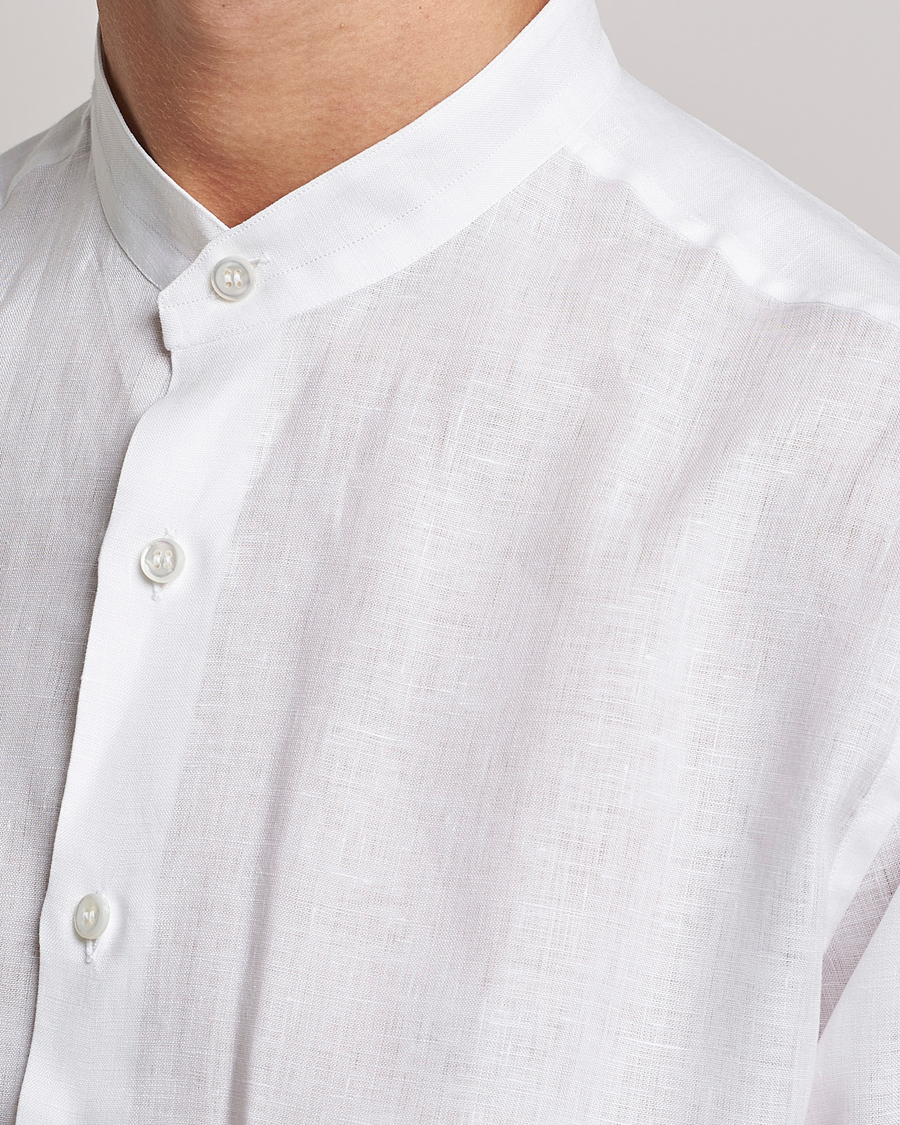 Herr | Skjortor | Brioni | Linen Guru Collar Shirt White
