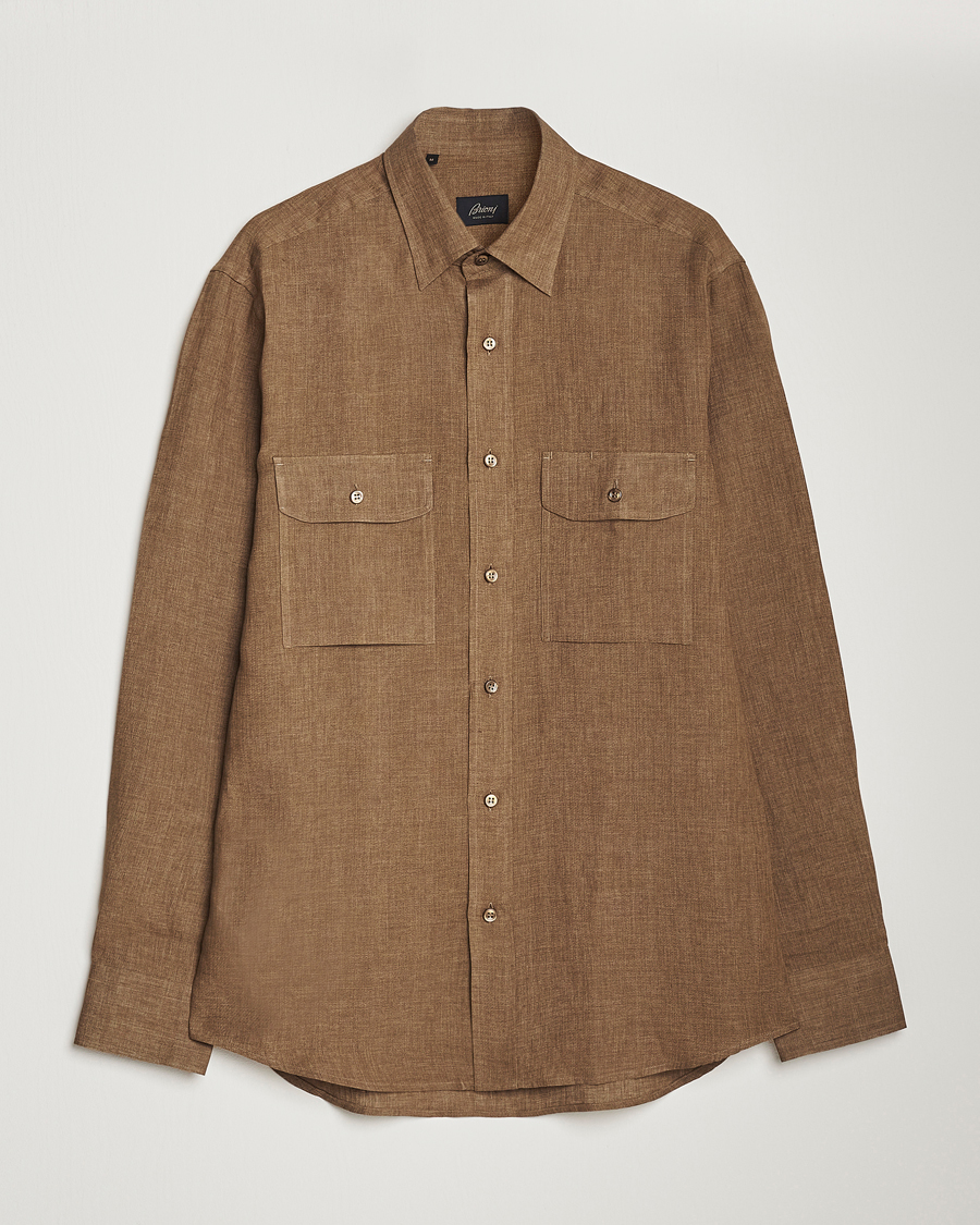 Herr | Skjortor | Brioni | Linen Overshirt Military