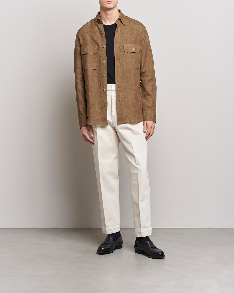 Herr | Skjortor | Brioni | Linen Overshirt Military