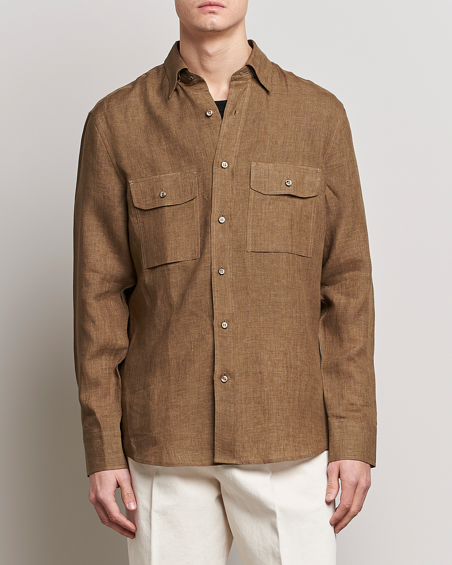 Herr | Skjortor | Brioni | Linen Overshirt Military
