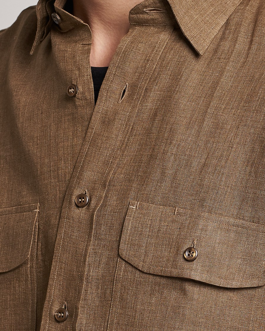Herr | Skjortor | Brioni | Linen Overshirt Military