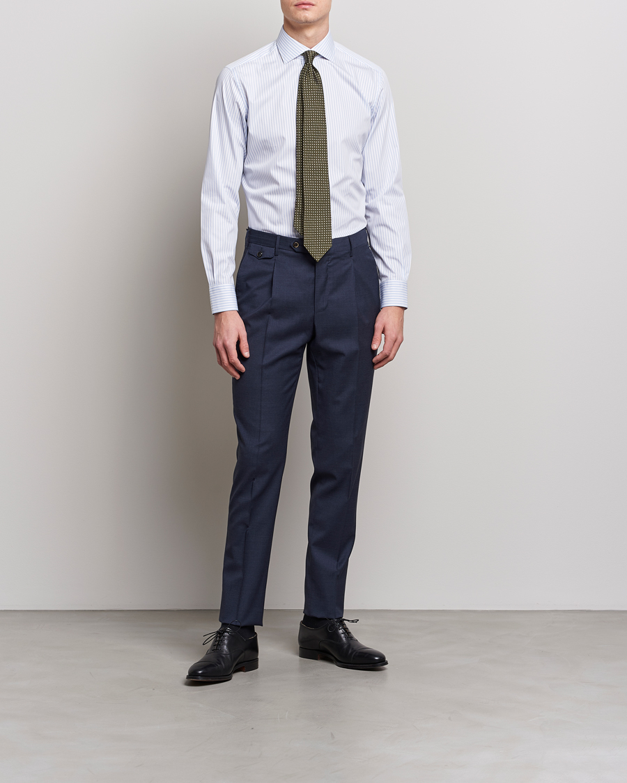 Herr | Skjortor | Brioni | Slim Fit Dress Shirt Light Blue Stripe
