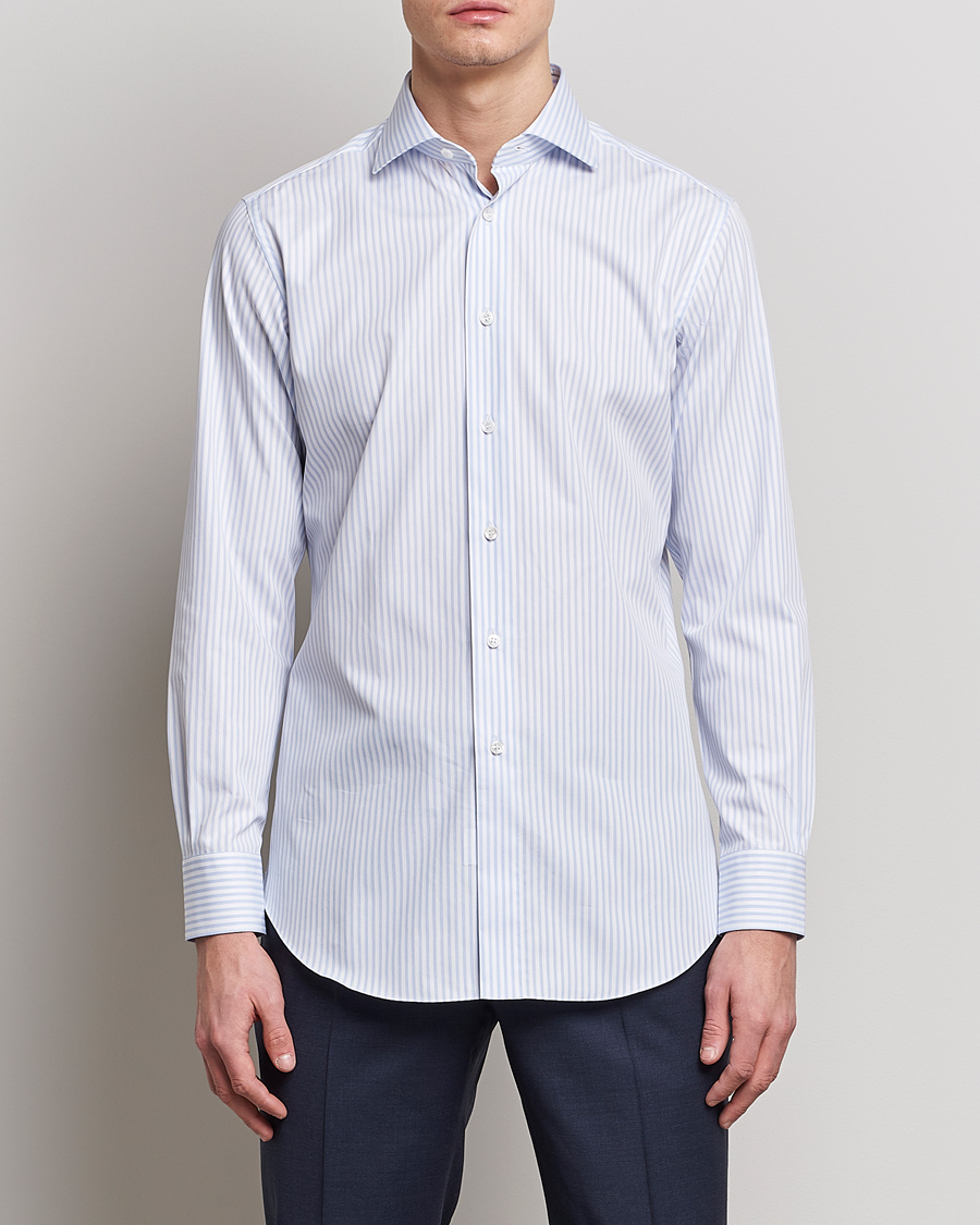 Herr | Skjortor | Brioni | Slim Fit Dress Shirt Light Blue Stripe