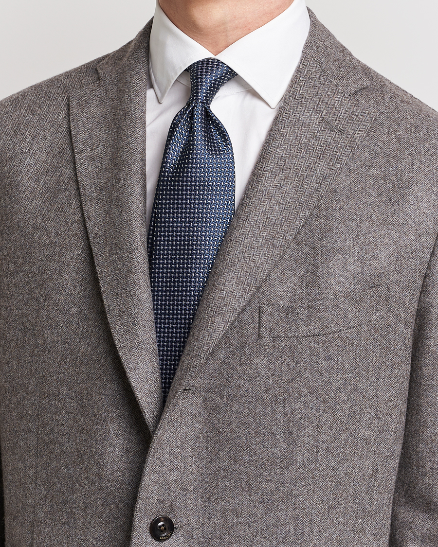 Herr | Brioni | Brioni | Microstructure Silk Tie Navy