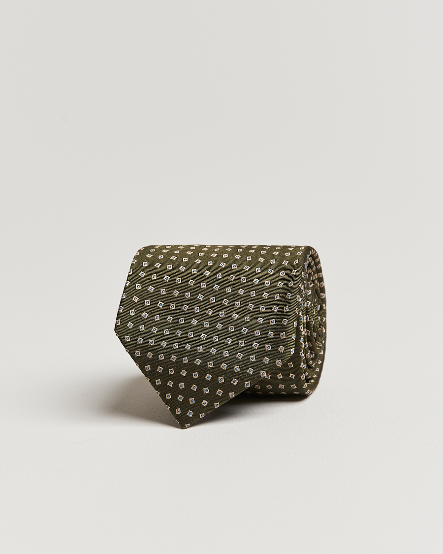 Herr | Brioni Printed Silk Tie Green | Brioni | Printed Silk Tie Green