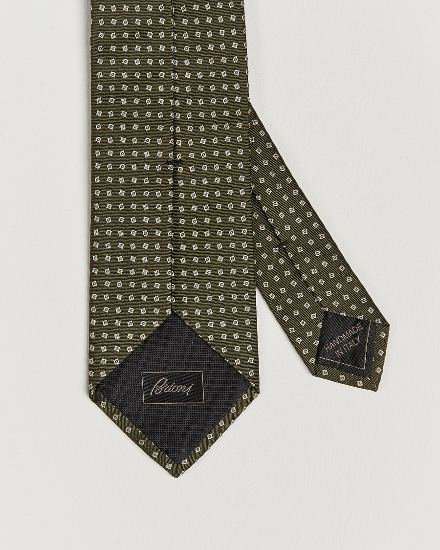 Herr | Brioni Printed Silk Tie Green | Brioni | Printed Silk Tie Green