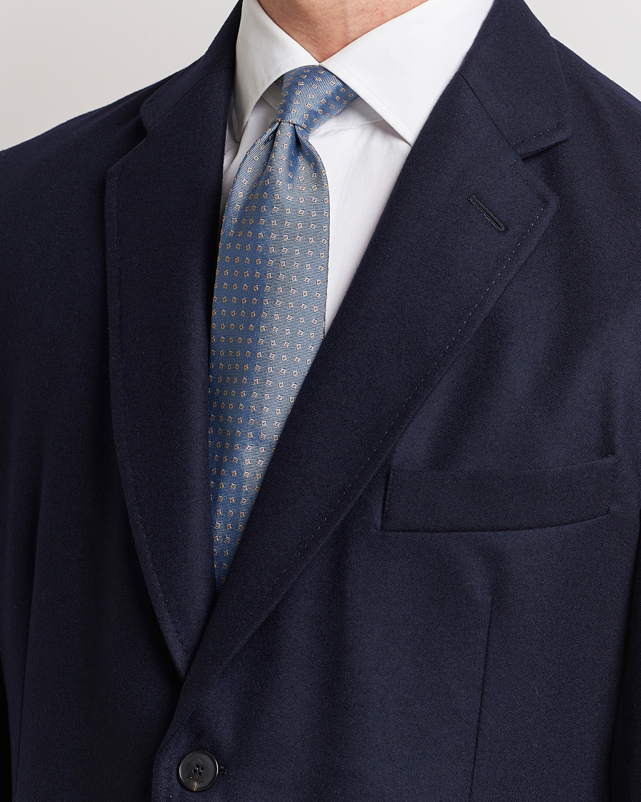 Herr | Brioni Printed Silk Tie Light Blue | Brioni | Printed Silk Tie Light Blue