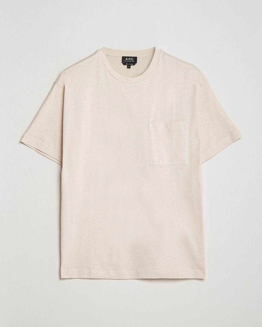 Herr | T-Shirts | A.P.C. | Short Sleeve Pocket T-Shirt Ecru