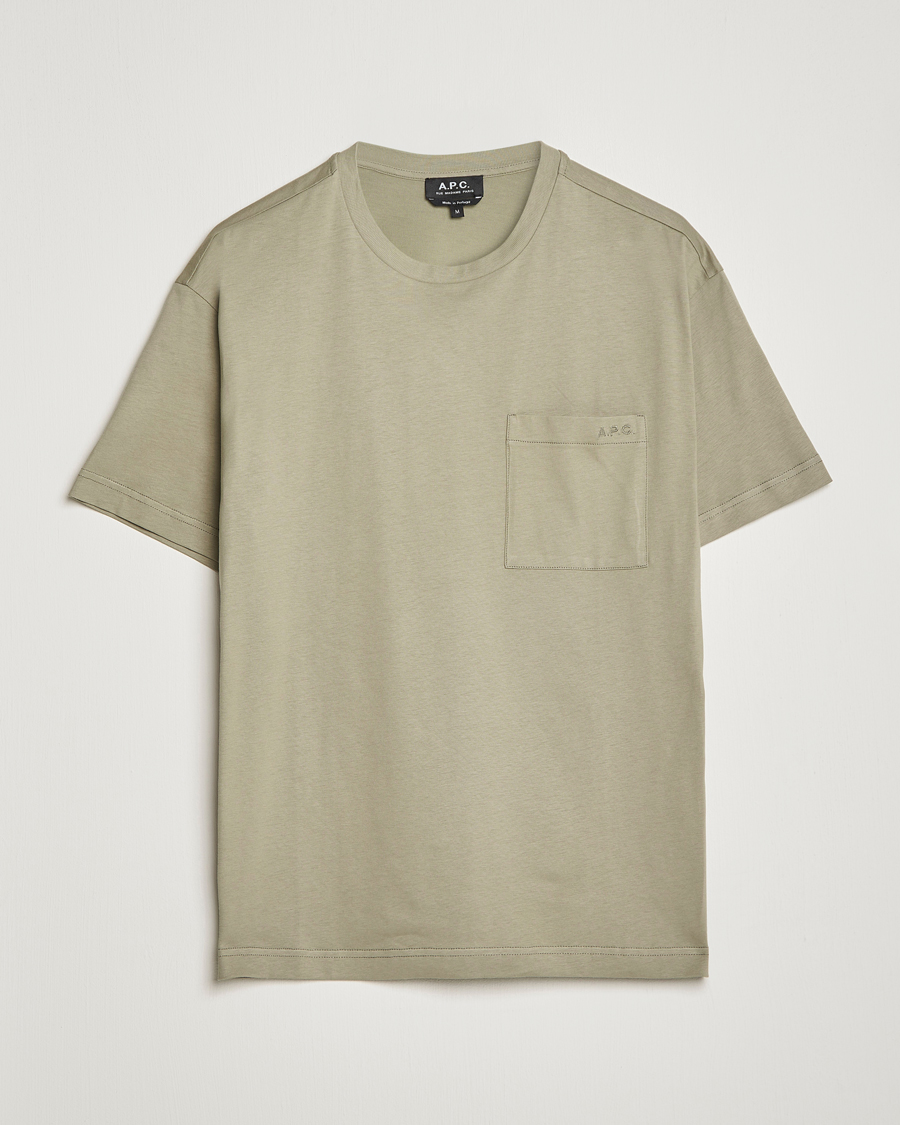Herr | T-Shirts | A.P.C. | Short Sleeve Pocket T-Shirt Light Olive