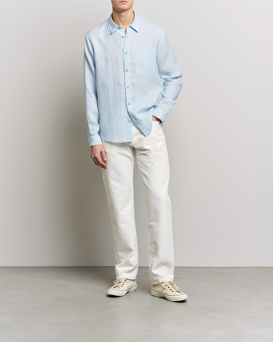 Herr | Skjortor | A.P.C. | Cassel Linen Shirt Light Blue