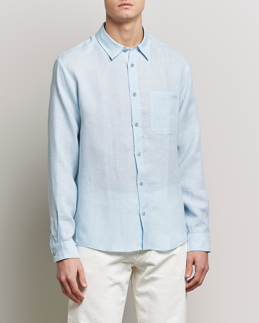 Herr | Casual | A.P.C. | Cassel Linen Shirt Light Blue