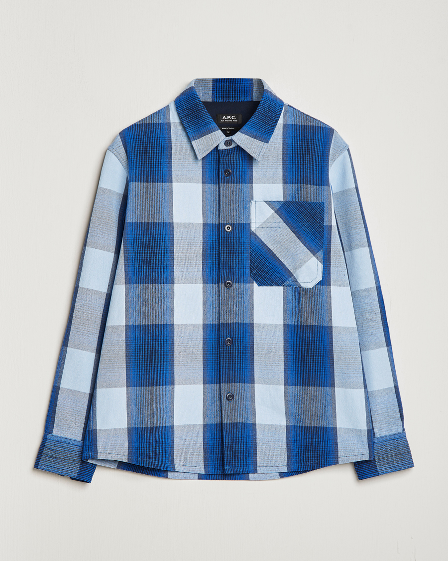 Herr | Skjortor | A.P.C. | Basile Shirt Jacket Blue Plaid