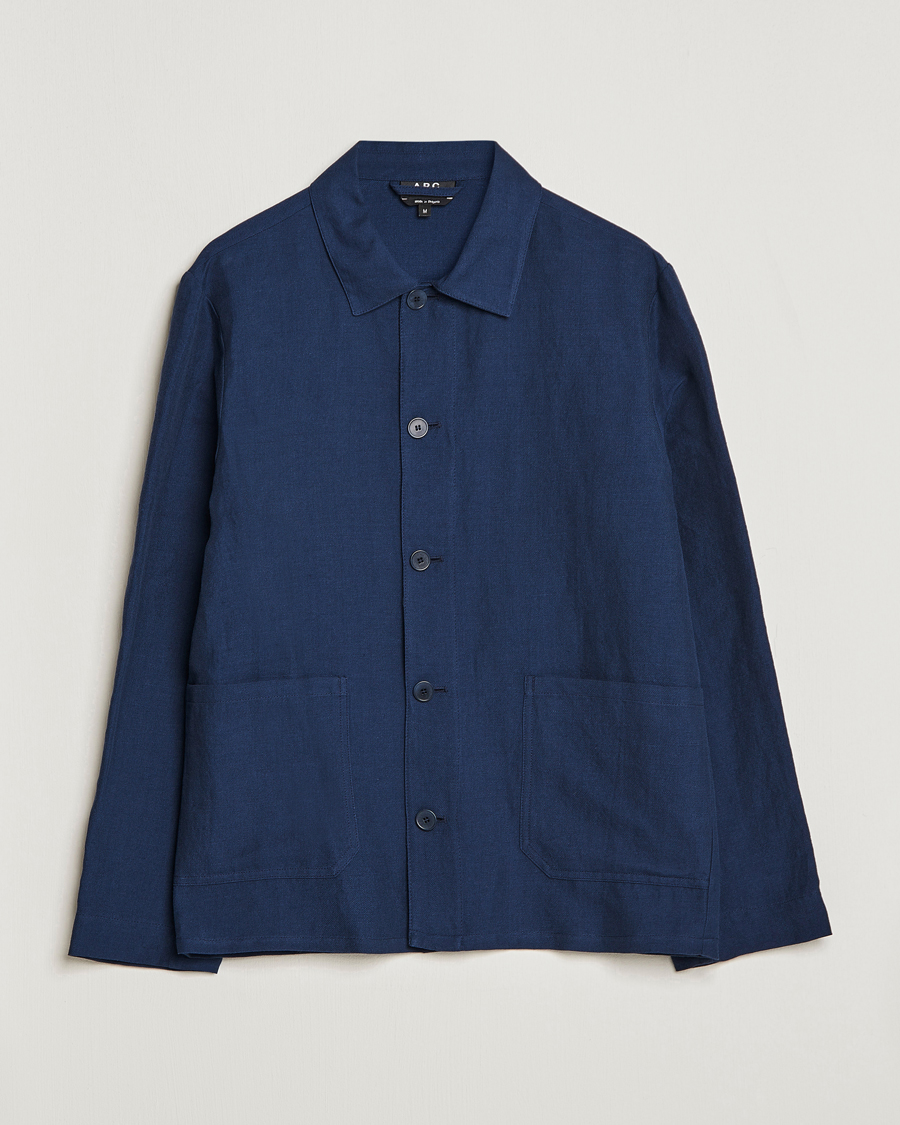 Herr | Jackor | A.P.C. | Kerlouan Linen Chore Jacket Navy