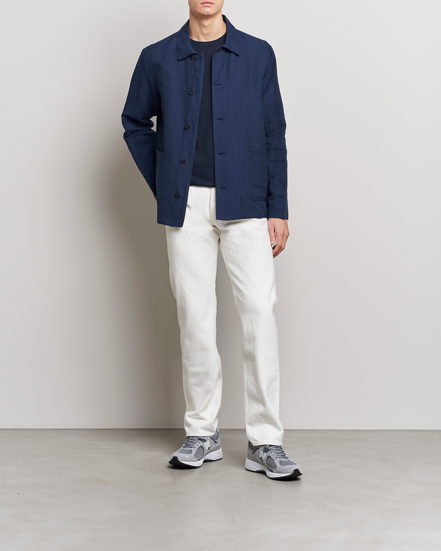 Herr | Jackor | A.P.C. | Kerlouan Linen Chore Jacket Navy