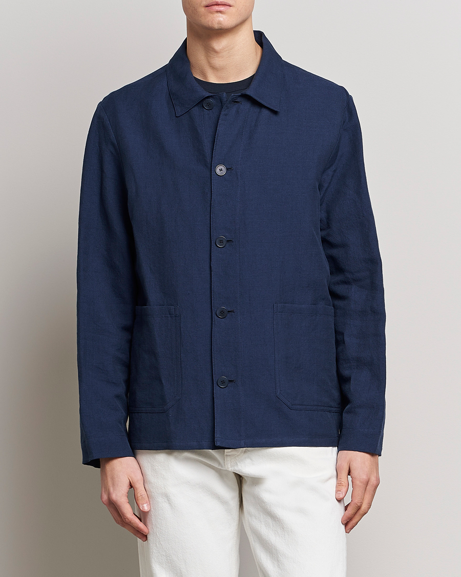 Herr | Jackor | A.P.C. | Kerlouan Linen Chore Jacket Navy