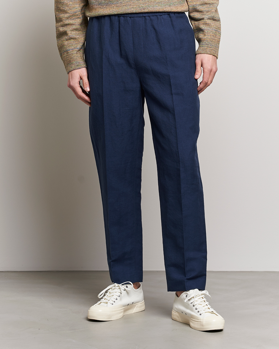 Herr | Byxor | A.P.C. | Linen Trousers Navy