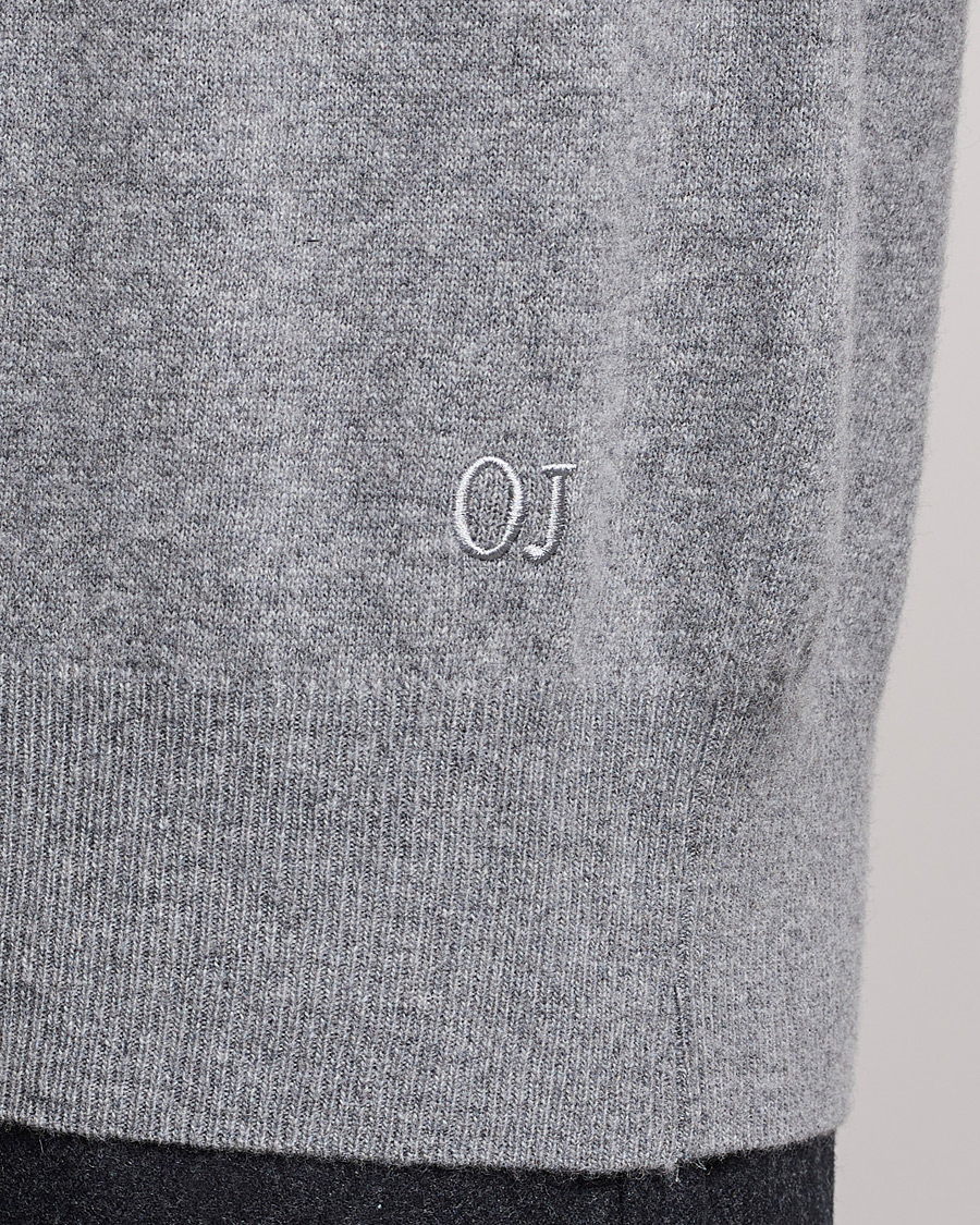 Herr | Tröjor | Oscar Jacobson | Gustaf Lambswool Raglan Crew Neck Light Grey