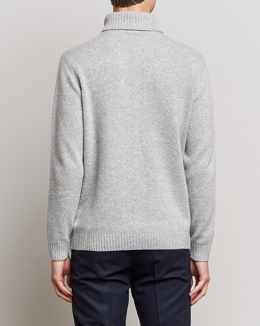 Herr | Tröjor | Oscar Jacobson | Lyle Wool/Cashmere Structured Rollneck Light Grey