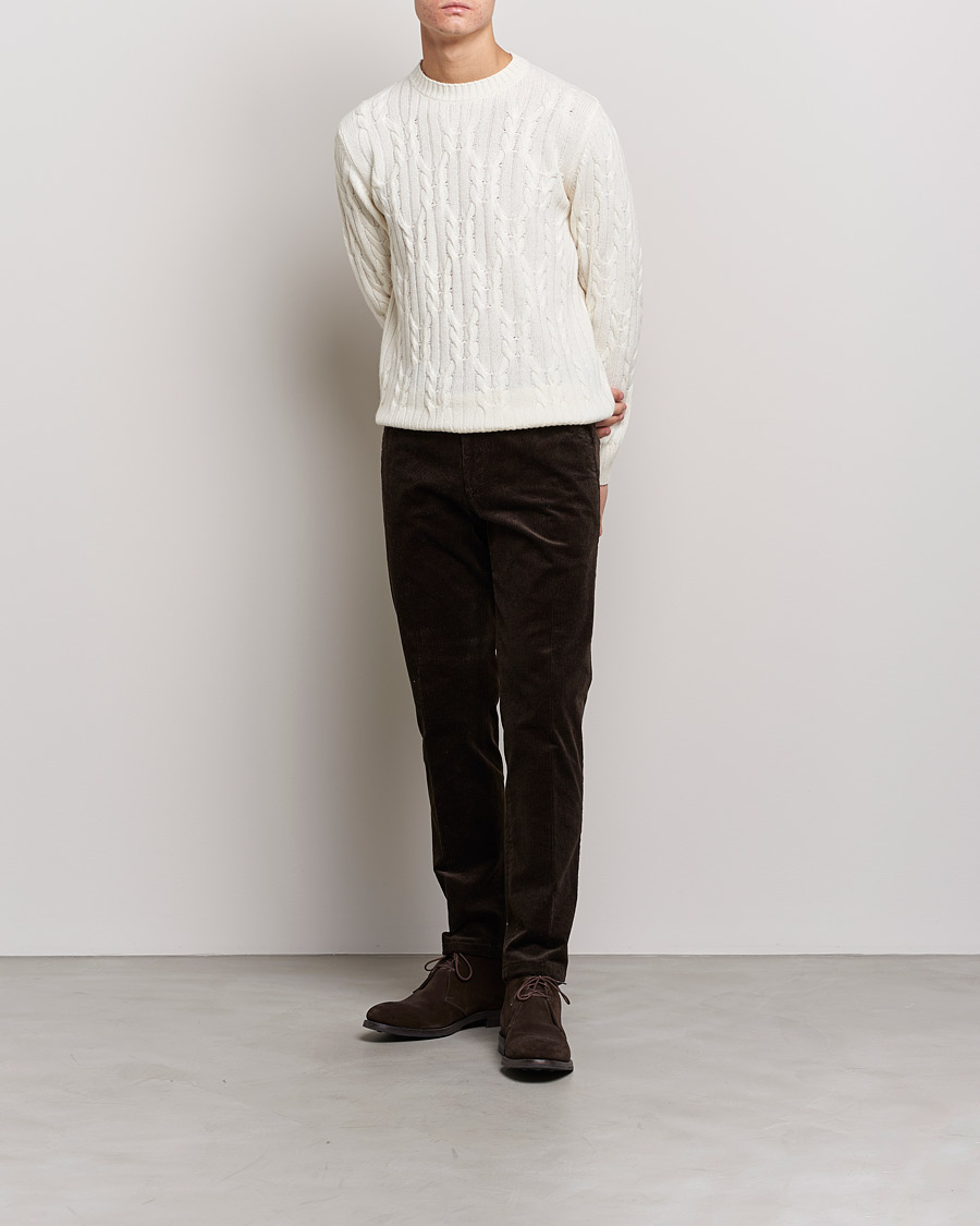 Herr | Tröjor | Oscar Jacobson | Emmet Wool/Cashmere Structured Crew Neck Off White