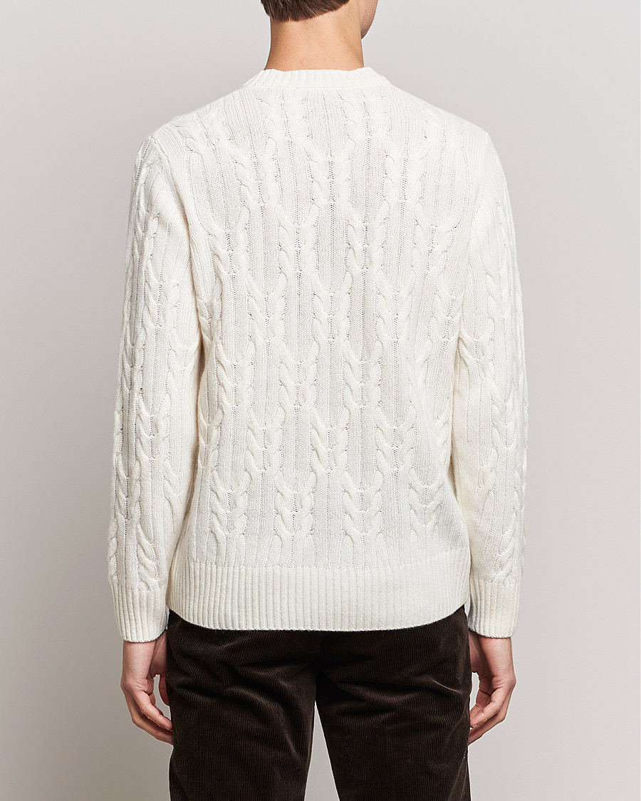 Herr | Tröjor | Oscar Jacobson | Emmet Wool/Cashmere Structured Crew Neck Off White