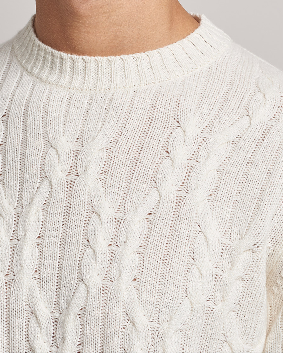 Herr | Tröjor | Oscar Jacobson | Emmet Wool/Cashmere Structured Crew Neck Off White