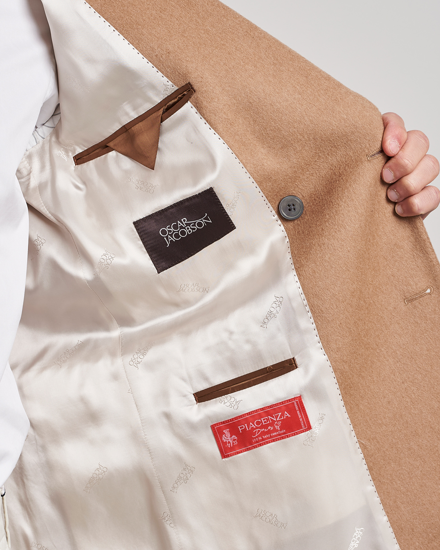 Herr | Kavajer | Oscar Jacobson | Farries Baby Camelhair DB Blazer Light Camel