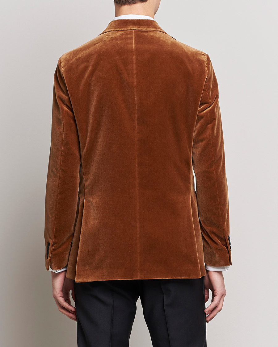 Herr | Kavajer | Oscar Jacobson | Farris Tuxedo Velvet DB Blazer Brown