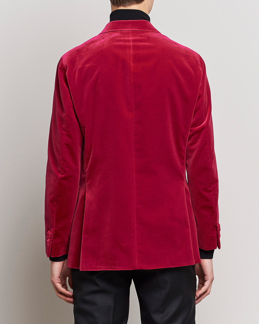 Herr | Kavajer | Oscar Jacobson | Farris Double Breasted Velvet Blazer Pink Berries