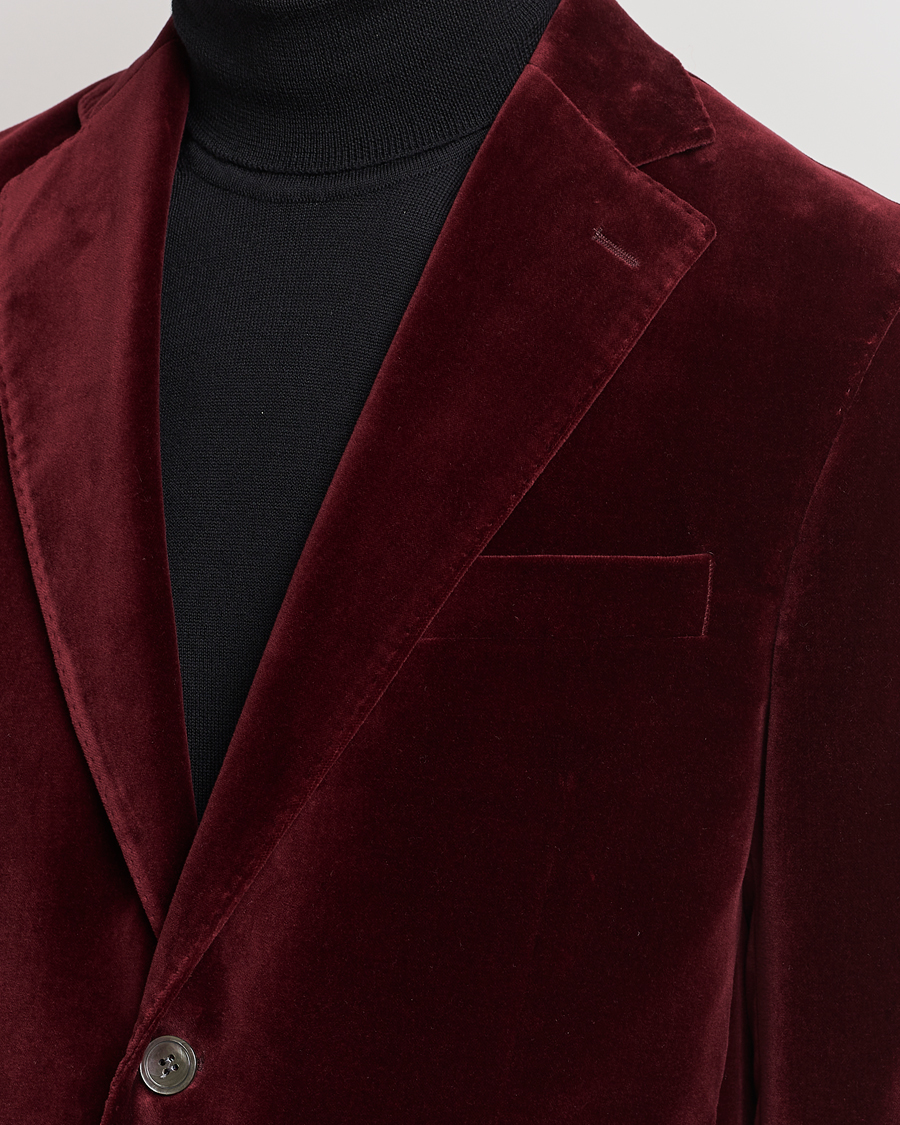 Herr | Kavajer | Oscar Jacobson | Fogerty Velvet Blazer Wine