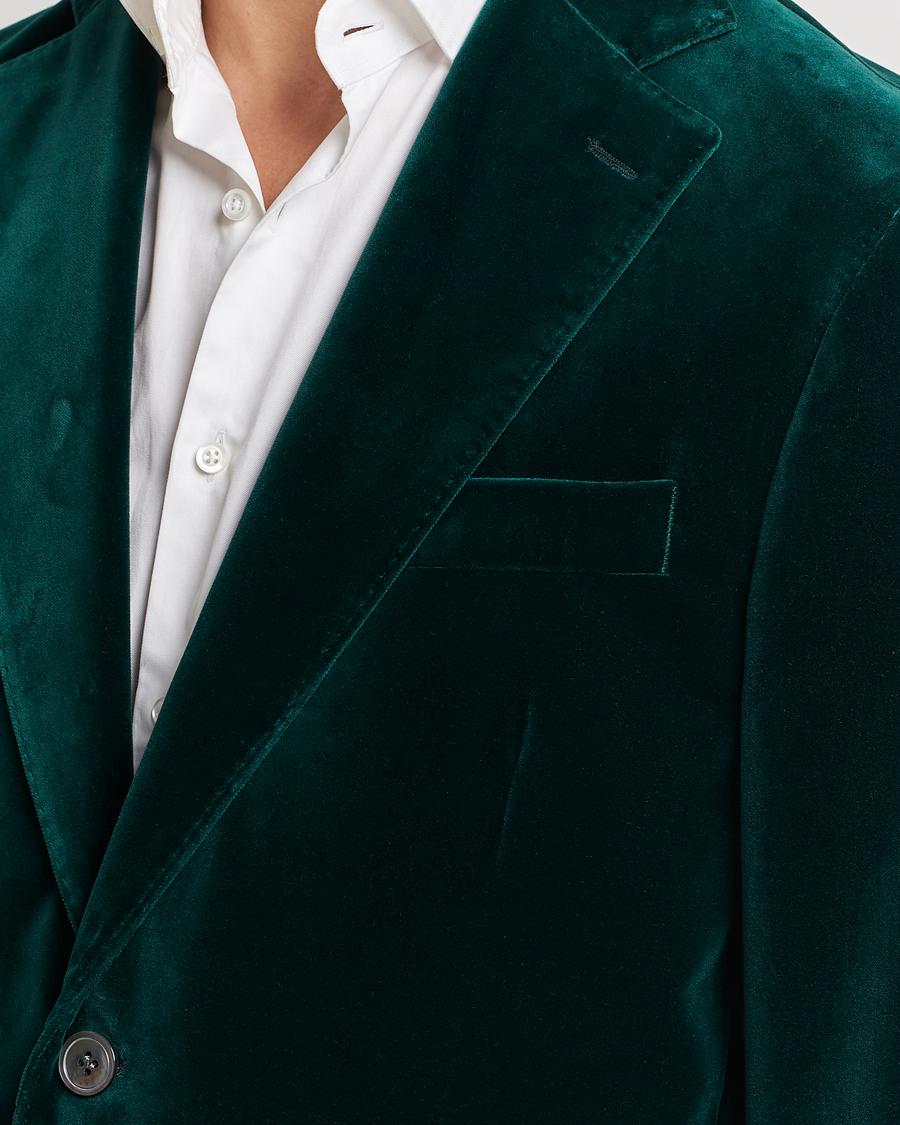 Herr | Kavajer | Oscar Jacobson | Fogerty Velvet Blazer Green