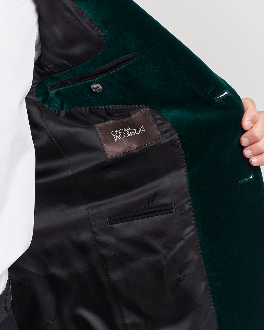 Herr | Kavajer | Oscar Jacobson | Fogerty Velvet Blazer Green