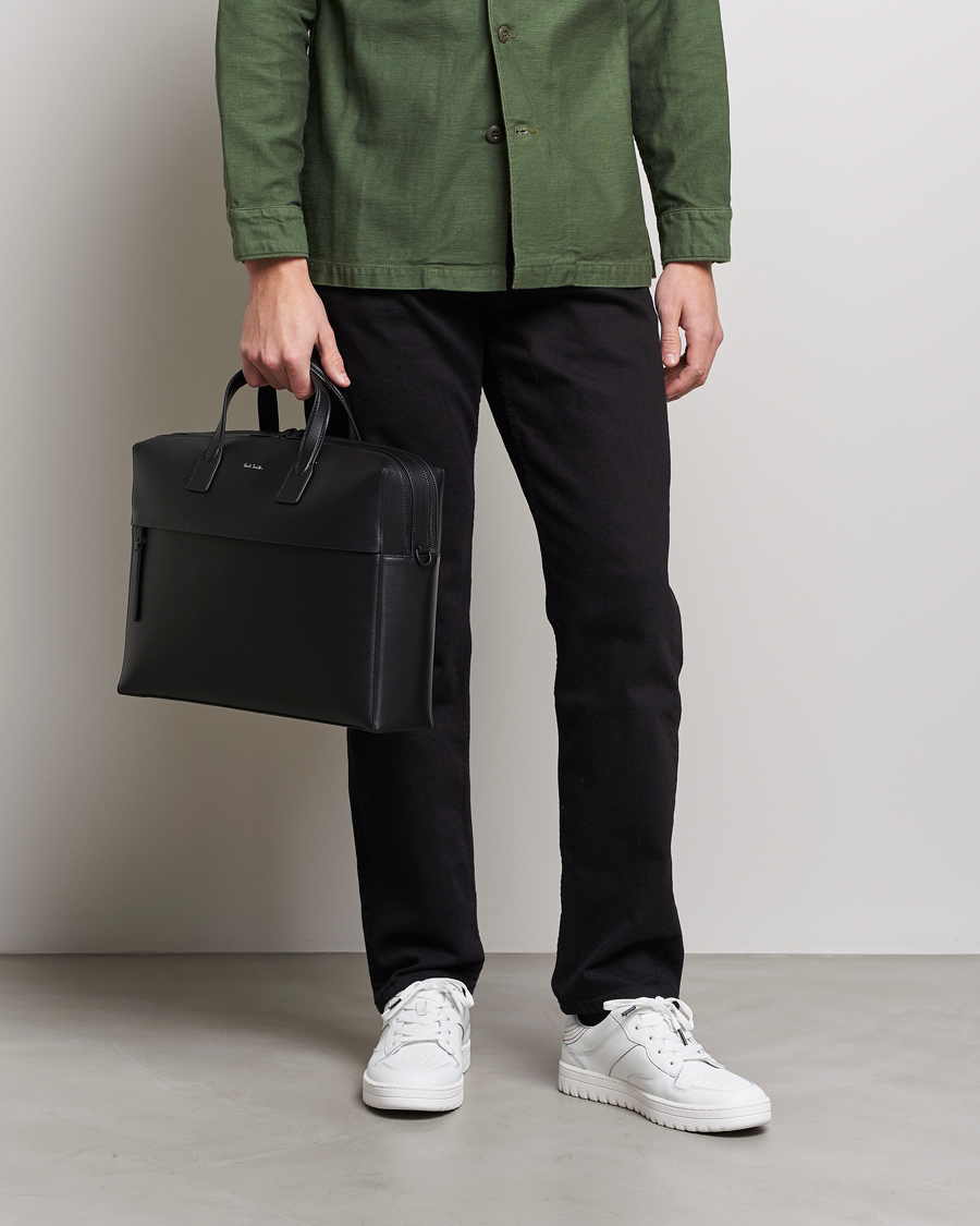 Herr | Paul Smith Leather Double Zip Shoulder Bag Black | Paul Smith | Leather Double Zip Shoulder Bag Black